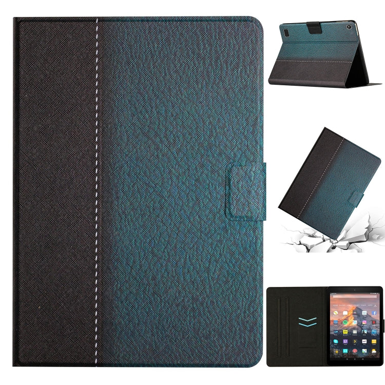 For Amazon Kindle Fire HD 7 2019/2017/2015 Stitching Solid Color Smart Leather Tablet Case(Green) - Lenovo by buy2fix | Online Shopping UK | buy2fix