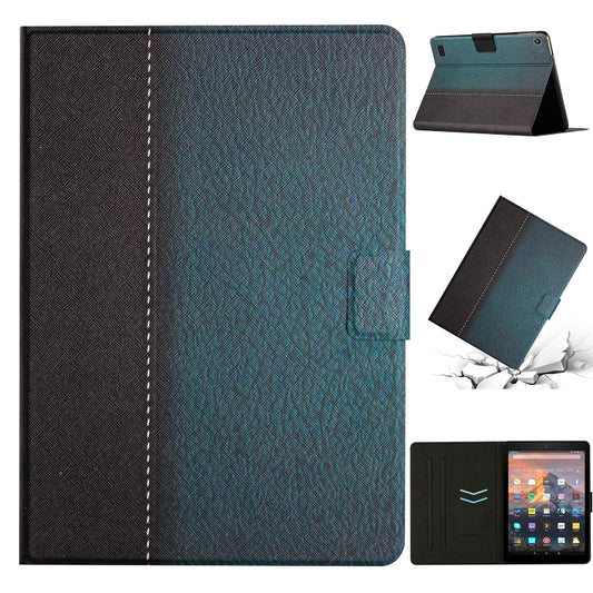 For Amazon Kindle Fire HD 7 2019/2017/2015 Stitching Solid Color Smart Leather Tablet Case(Green) - Lenovo by buy2fix | Online Shopping UK | buy2fix