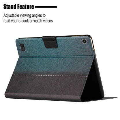 For Amazon Kindle Fire HD 7 2019/2017/2015 Stitching Solid Color Smart Leather Tablet Case(Green) - Lenovo by buy2fix | Online Shopping UK | buy2fix