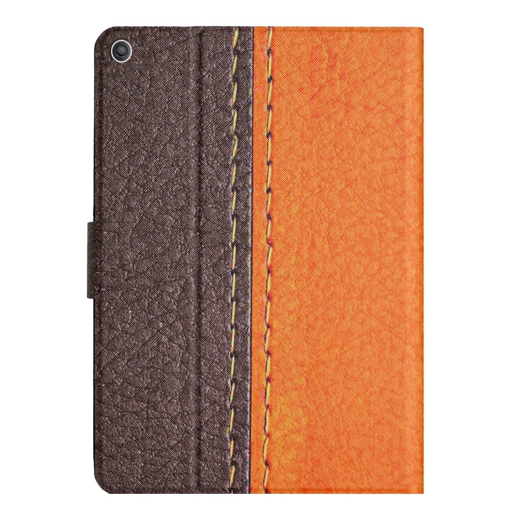 For Amazon Kindle Fire HD 8 2018/2017/2016 Stitching Solid Color Smart Leather Tablet Case(Orange) by buy2fix