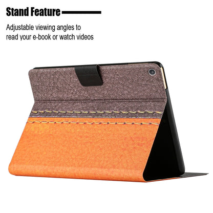 For Amazon Kindle Fire HD 8 2018/2017/2016 Stitching Solid Color Smart Leather Tablet Case(Orange) by buy2fix
