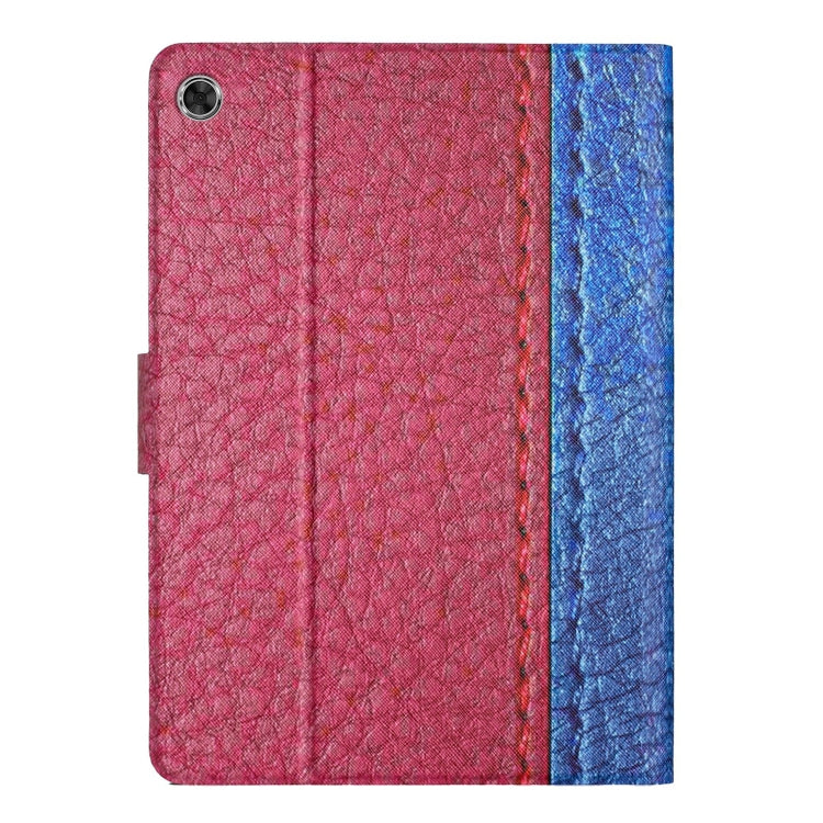 For Lenovo Tab M10 Plus Stitching Solid Color Smart Leather Tablet Case(Rose Red) - Lenovo by buy2fix | Online Shopping UK | buy2fix