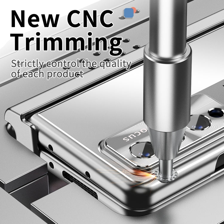 For Samsung Galaxy Z Fold3 5G Aluminum Alloy Double Hinge Shockproof Phone Protective Case(Silver) by buy2fix