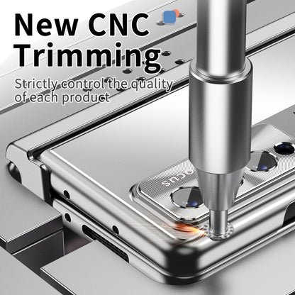 For Samsung Galaxy Z Fold3 5G Aluminum Alloy Double Hinge Shockproof Phone Protective Case(Silver) by buy2fix