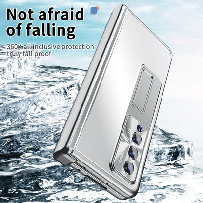 For Samsung Galaxy Z Fold3 5G Aluminum Alloy Double Hinge Shockproof Phone Protective Case(Silver) by buy2fix