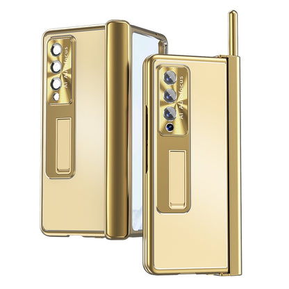 For Samsung Galaxy Z Fold3 5G Aluminum Alloy Double Hinge Shockproof Phone Protective Case(Gold) by buy2fix