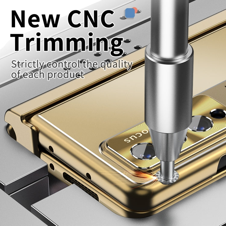 For Samsung Galaxy Z Fold3 5G Aluminum Alloy Double Hinge Shockproof Phone Protective Case(Gold) by buy2fix