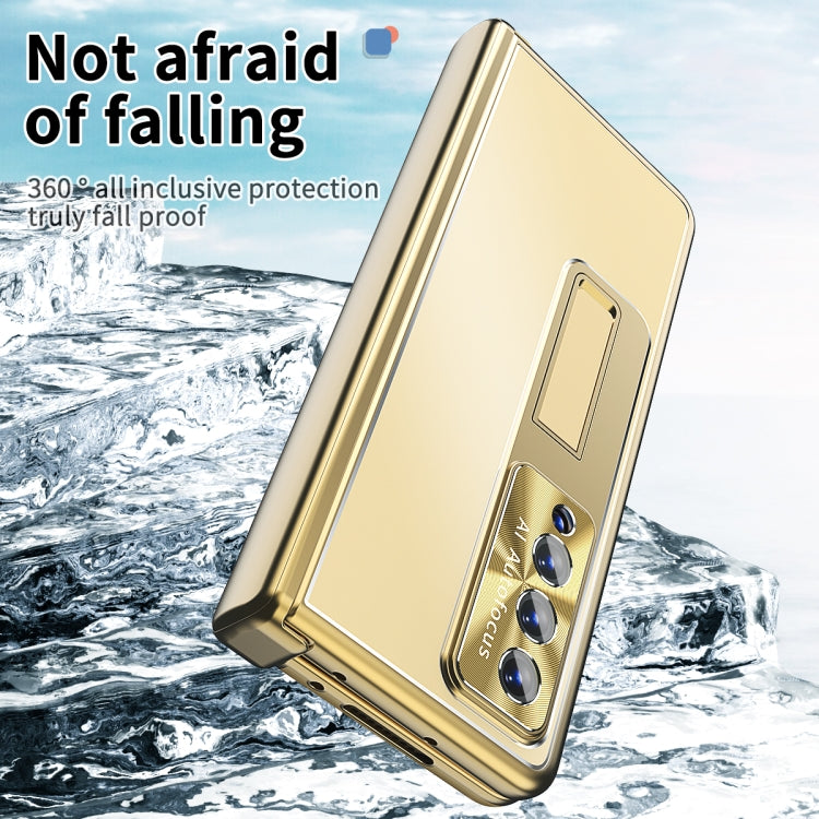 For Samsung Galaxy Z Fold3 5G Aluminum Alloy Double Hinge Shockproof Phone Protective Case(Gold) by buy2fix