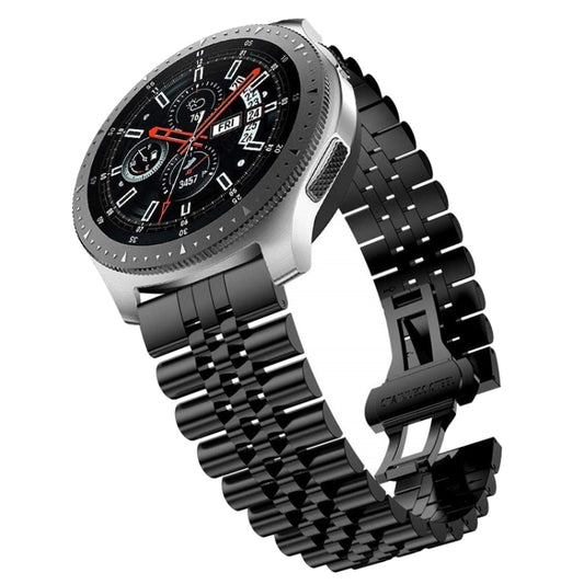 For Samsung Galaxy Watch5 40mm / 44mm Five-bead Stainless Steel Watch Band(Black) - Watch Bands by buy2fix | Online Shopping UK | buy2fix
