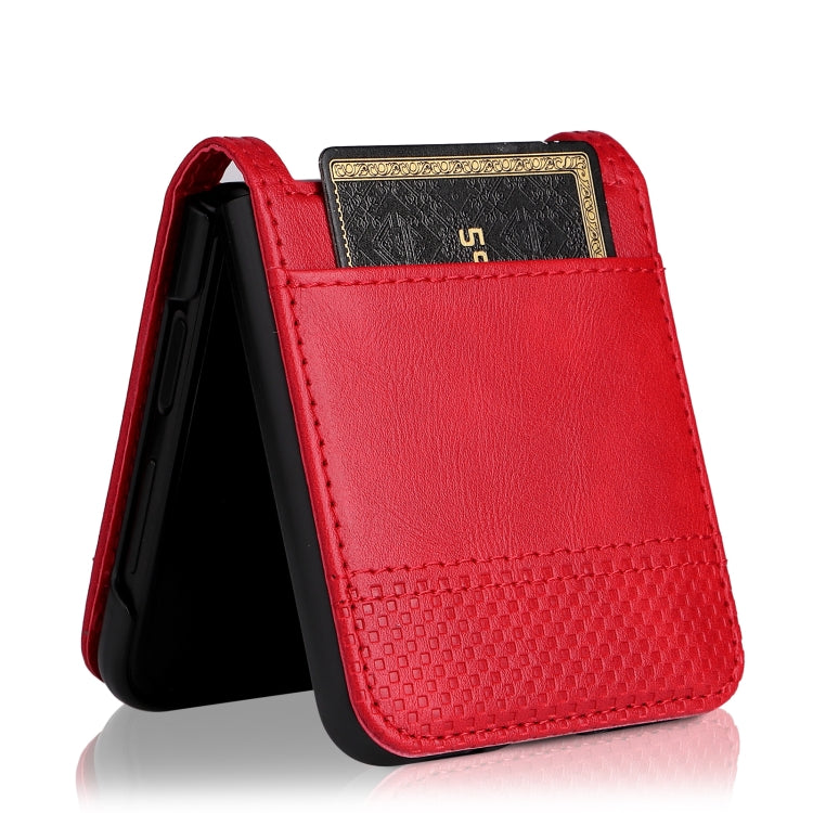 For Samsung Galaxy Z Filp4 5G Vintage Texture Folding Leather Phone Case(Red) - Galaxy Z Flip4 5G Cases by buy2fix | Online Shopping UK | buy2fix