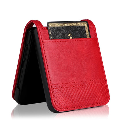 For Samsung Galaxy Z Filp4 5G Vintage Texture Folding Leather Phone Case(Red) - Galaxy Z Flip4 5G Cases by buy2fix | Online Shopping UK | buy2fix