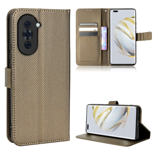 For Huawei nova 10 Diamond Texture Leather Phone Case(Brown) - Huawei Cases by buy2fix | Online Shopping UK | buy2fix
