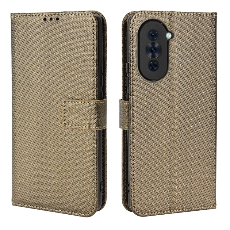For Huawei nova 10 Diamond Texture Leather Phone Case(Brown) - Huawei Cases by buy2fix | Online Shopping UK | buy2fix