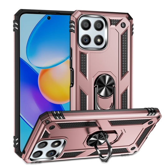 For Honor Play6T Pro / X8 / X30i Shockproof TPU + PC Phone Case with 360 Degree Rotating Holder(Rose Gold) by buy2fix