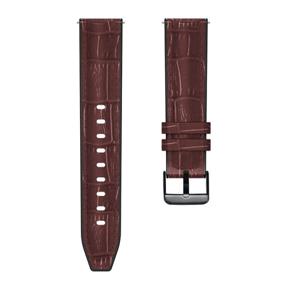 For Huawei Watch GT3 Pro 46mm Bamboo Joint Texture Silicone Leather Watch Band(Dark Brown) by buy2fix