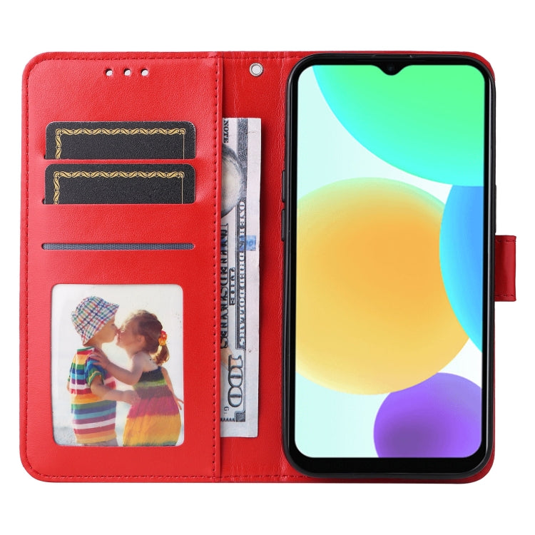 For Infinix Smart 6 Embossed Sunflower Leather Phone Case(Red) - Infinix Cases by buy2fix | Online Shopping UK | buy2fix