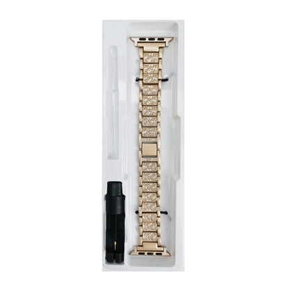 Diamond Metal Watch Band For Apple Watch Series 9&8&7 41mm / SE 3&SE 2&6&SE&5&4 40mm / 3&2&1 38mm(Gold) by buy2fix