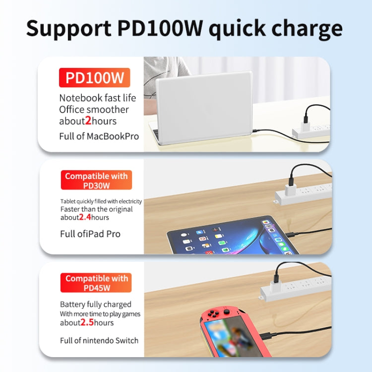 100W USB-C / Type-C to USB-C / Type-C Fast Charging Data Cable, Length:3m(Black) - USB-C & Type-C Cable by buy2fix | Online Shopping UK | buy2fix
