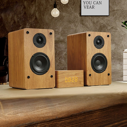 D1 Coaxial Card Bluetooth Wooden Desktop Speaker(Yellow) - Desktop Speaker by buy2fix | Online Shopping UK | buy2fix