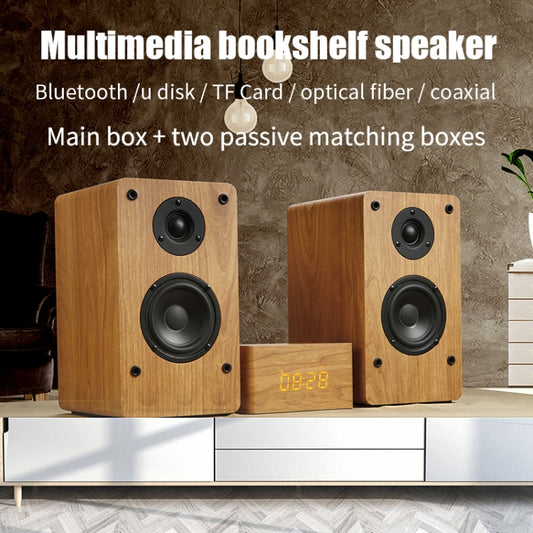 D1 Coaxial Card Bluetooth Wooden Desktop Speaker(Yellow) - Desktop Speaker by buy2fix | Online Shopping UK | buy2fix