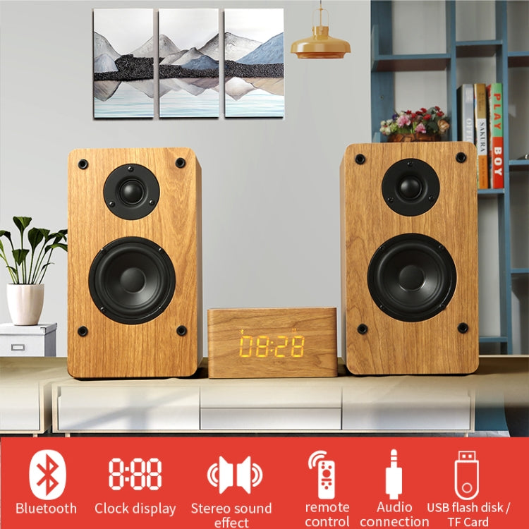 D1 Coaxial Card Bluetooth Wooden Desktop Speaker(Yellow) - Desktop Speaker by buy2fix | Online Shopping UK | buy2fix