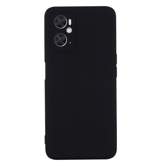 For OPPO A36 / A76 / A96 4G Pure Color Liquid Silicone Shockproof Phone Case(Black) - OPPO Cases by buy2fix | Online Shopping UK | buy2fix