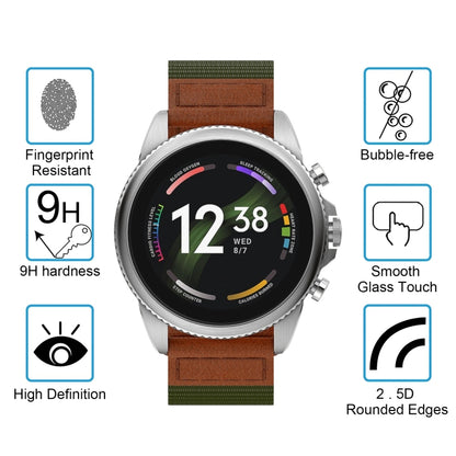 10 PCS 0.26mm 2.5D 9H Tempered Glass Film Watch Screen Protector For Fossil Gen 6 46mm - Screen Protector by buy2fix | Online Shopping UK | buy2fix