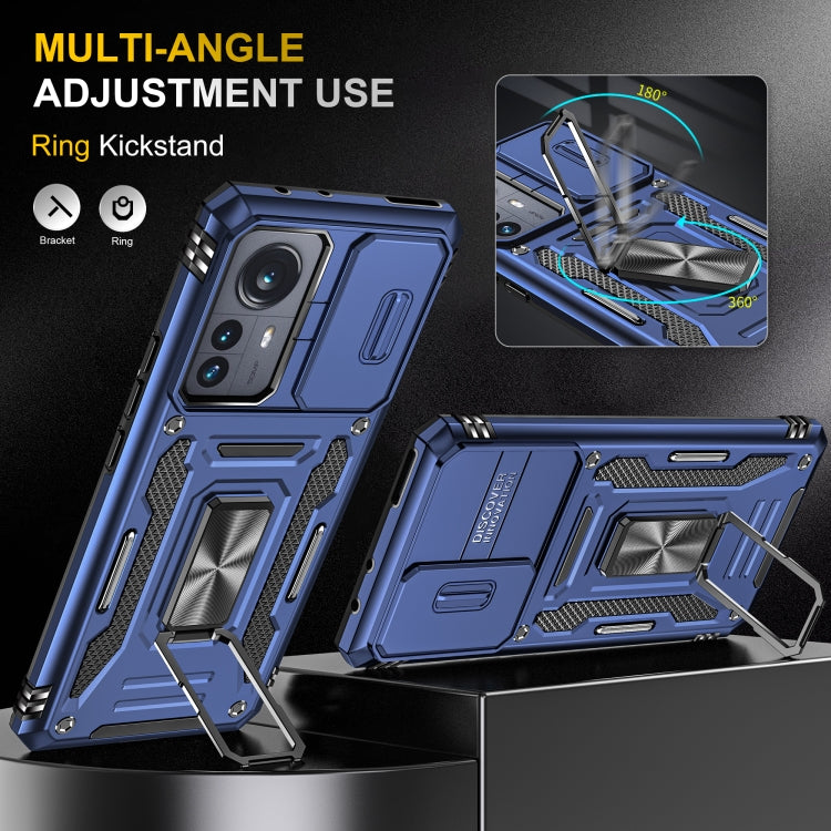 For Xiaomi 12 Pro Armor PC + TPU Camera Shield Phone Case(Navy Blue) by buy2fix