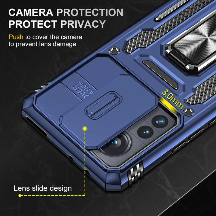 For Xiaomi 12 Pro Armor PC + TPU Camera Shield Phone Case(Navy Blue) by buy2fix