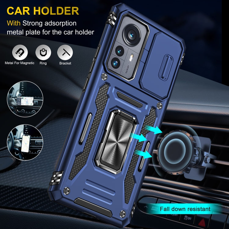 For Xiaomi 12 Pro Armor PC + TPU Camera Shield Phone Case(Navy Blue) by buy2fix