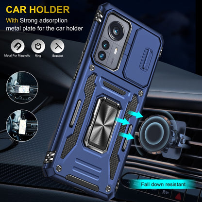 For Xiaomi 12 Pro Armor PC + TPU Camera Shield Phone Case(Navy Blue) by buy2fix