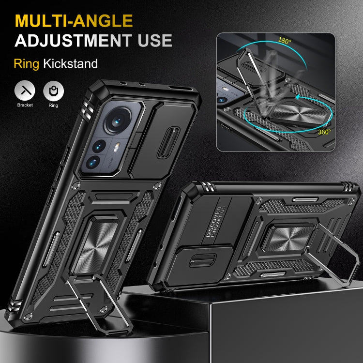For Xiaomi 12 Pro Armor PC + TPU Camera Shield Phone Case(Black) by buy2fix