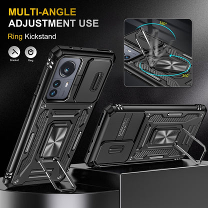 For Xiaomi 12 Pro Armor PC + TPU Camera Shield Phone Case(Black) by buy2fix