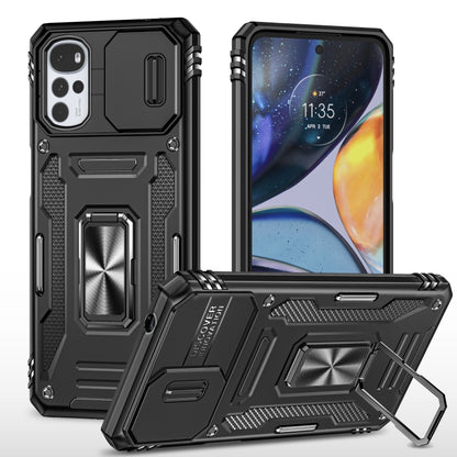 For Motorola Moto G22 Armor PC + TPU Camera Shield Phone Case(Black) - Motorola Cases by buy2fix | Online Shopping UK | buy2fix