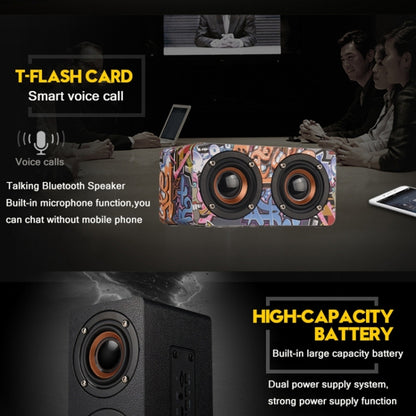 M5 Multifunctional Desktop Wooden Bluetooth Speaker Wireless Loudspeaker(Black) - Desktop Speaker by buy2fix | Online Shopping UK | buy2fix