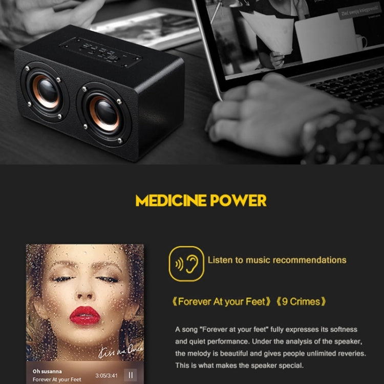 M5 Multifunctional Desktop Wooden Bluetooth Speaker Wireless Loudspeaker(Black) - Desktop Speaker by buy2fix | Online Shopping UK | buy2fix