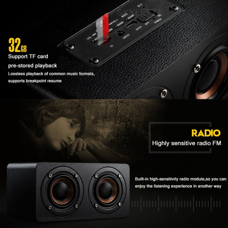 M5 Multifunctional Desktop Wooden Bluetooth Speaker Wireless Loudspeaker(Black) - Desktop Speaker by buy2fix | Online Shopping UK | buy2fix