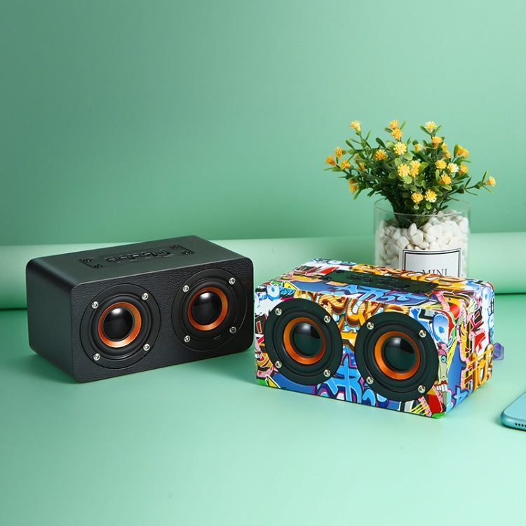 M5 Multifunctional Desktop Wooden Bluetooth Speaker Wireless Loudspeaker(Black) - Desktop Speaker by buy2fix | Online Shopping UK | buy2fix