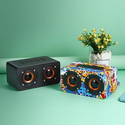 M5 Multifunctional Desktop Wooden Bluetooth Speaker Wireless Loudspeaker(Black) - Desktop Speaker by buy2fix | Online Shopping UK | buy2fix