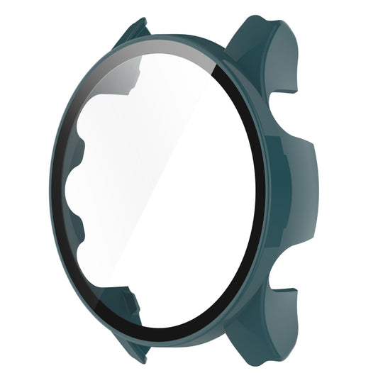 For Garmin Forerunner 255 PC Tempered Film Full Body Watch Case(Pine Needle Green) - Watch Cases by buy2fix | Online Shopping UK | buy2fix