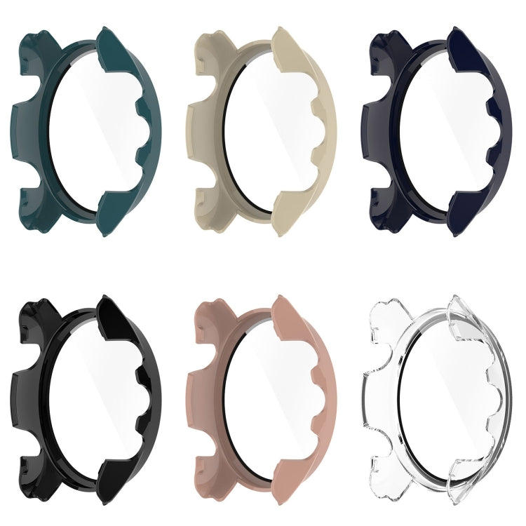 For Garmin Forerunner 255 PC Tempered Film Full Body Watch Case(Pine Needle Green) by buy2fix