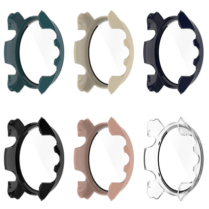 For Garmin Forerunner 255 PC Tempered Film Full Body Watch Case(Pine Needle Green) by buy2fix