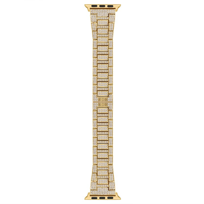 Diamond Metal Watch Band For Apple Watch Series 9&8&7 41mm / SE 3&SE 2&6&SE&5&4 40mm / 3&2&1 38mm(Gold) - Watch Bands by buy2fix | Online Shopping UK | buy2fix