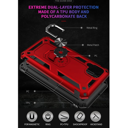 For Huawei P40 Lite Shockproof TPU + PC Protective Case with 360 Degree Rotating Holder(Red) - Huawei Cases by buy2fix | Online Shopping UK | buy2fix