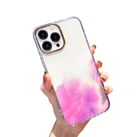 For iPhone 14 Pro Max Gold Halo Marble Pattern Phone Case (Purple) - iPhone 14 Pro Max Cases by buy2fix | Online Shopping UK | buy2fix