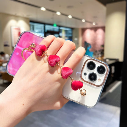 For iPhone 13 Gold Halo Marble Pattern Case with Bracelet(Red) - iPhone 13 Cases by buy2fix | Online Shopping UK | buy2fix