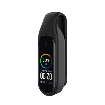 For Xiaomi Mi Band 7 / 6 / 5 / 4 Steel Sheet Clip Silicone Watch Case(Black) - Watch Cases by buy2fix | Online Shopping UK | buy2fix