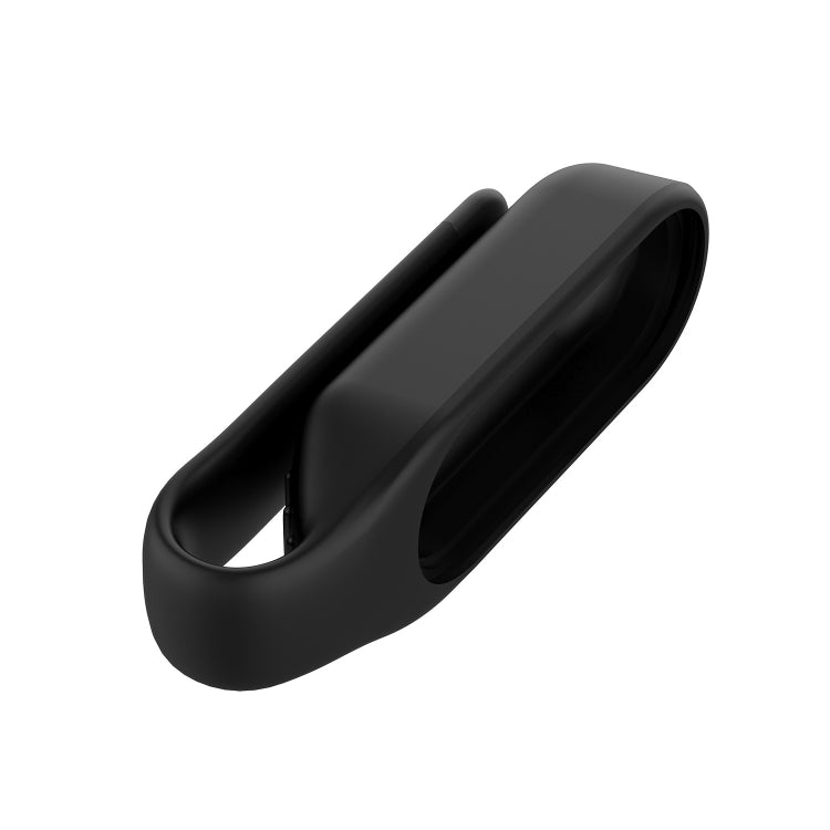 For Xiaomi Mi Band 7 / 6 / 5 / 4 Steel Sheet Clip Silicone Watch Case(Black) - Watch Cases by buy2fix | Online Shopping UK | buy2fix