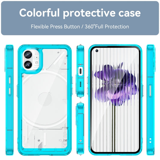 For Nothing Phone 1 Colorful Series Acrylic + TPU Phone Case(Transparent Blue) - Nothing Cases by buy2fix | Online Shopping UK | buy2fix