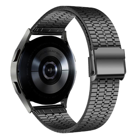 22mm Universal Seven-bead Stainless Steel Watch Band(Black) - 22mm Bands by buy2fix | Online Shopping UK | buy2fix